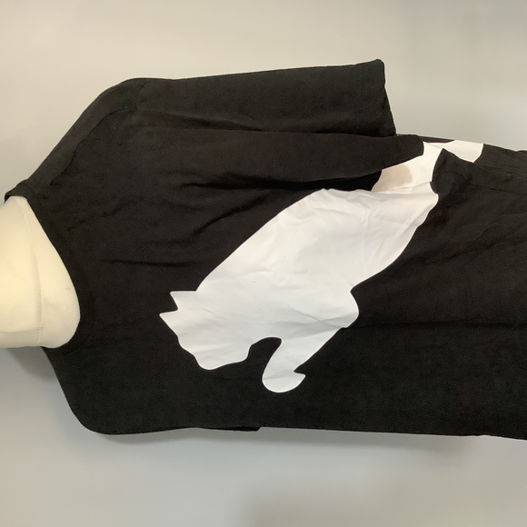 Puma Crew Neck T Shirt - Size 2xl - Black & White - Cotton - P2P 22” - Picture 3 of 8